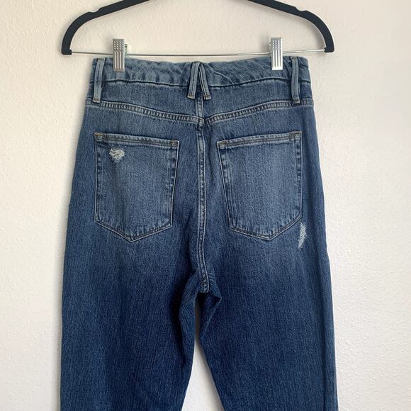 NEW Good American Good Boy Double Slit Jeans in Blue404 - Picture 8 of 16